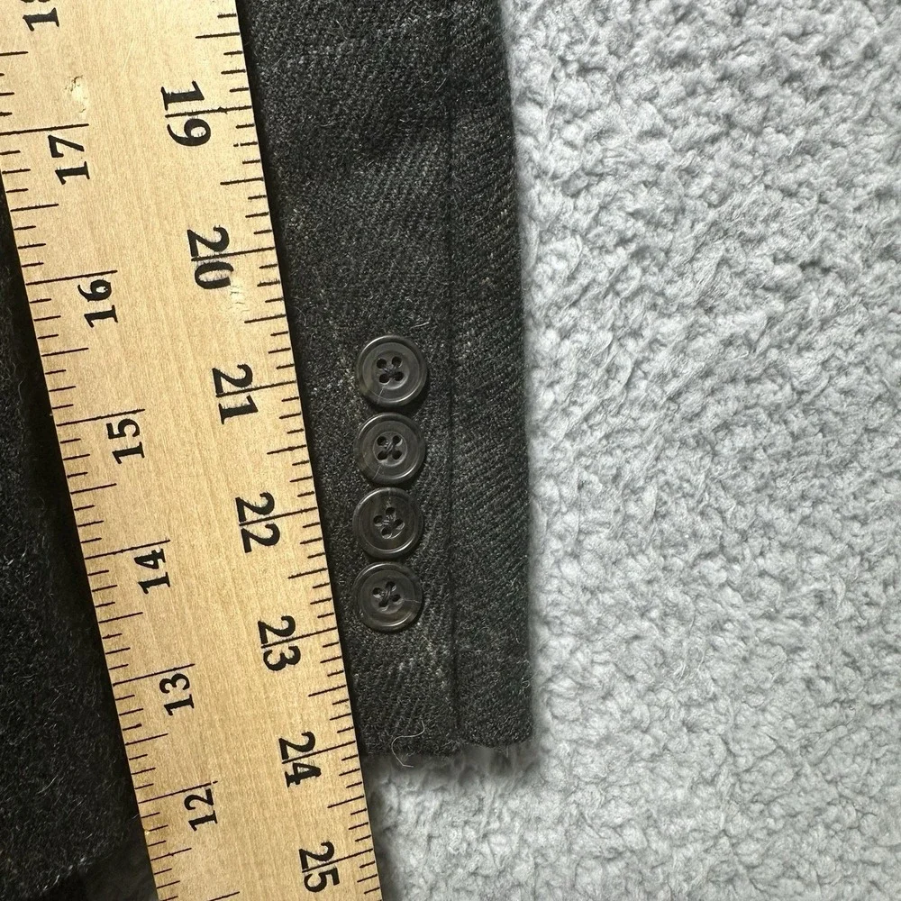 Hilton Men's Lambswool Alpaca Blazer Sport Coat 46L Gray White Windowpane Blazer